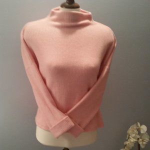 Soft pink funnel neck sweater NWOT